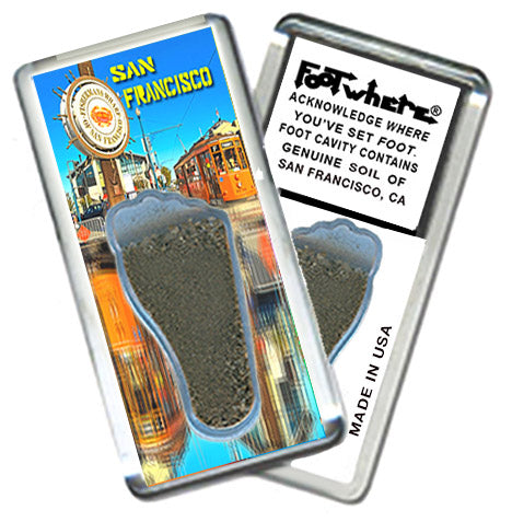 San Francisco FootWhere® Souvenir Magnet. 72 pieces/ 6 assorted styles.
