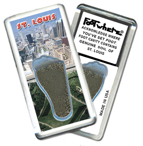 St. Louis FootWhere® Souvenir Magnet. 72 pieces / 6 assorted styles.