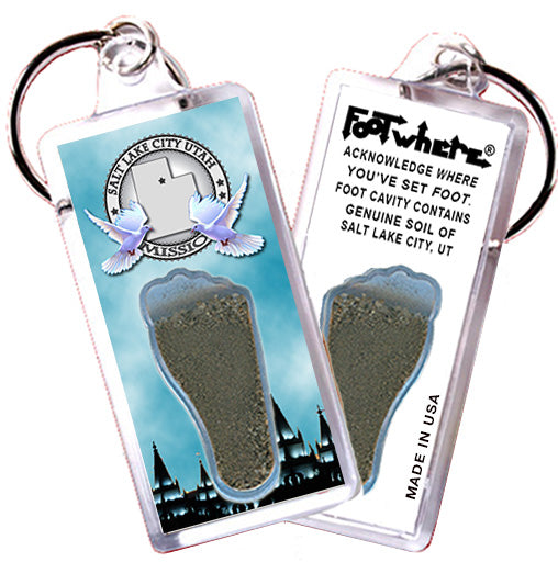 Salt Lake City FootWhere® Souvenir Keychain. 72 pieces/ 6 assorted styles.