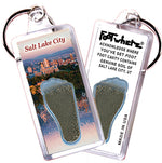 Load image into Gallery viewer, Salt Lake City FootWhere® Souvenir Keychain. 72 pieces/ 6 assorted styles.