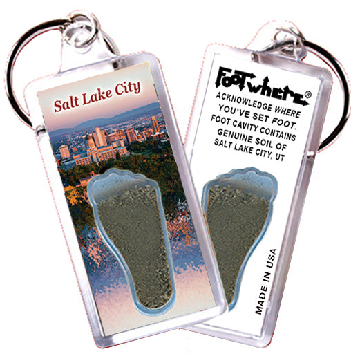 Salt Lake City FootWhere® Souvenir Keychain. 72 pieces/ 6 assorted styles.