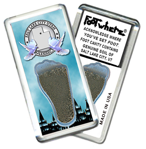 Salt Lake City FootWhere® Souvenir Magnet. 72 pieces/ 6 assorted styles.