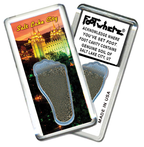 Salt Lake City FootWhere® Souvenir Magnet. 72 pieces/ 6 assorted styles.