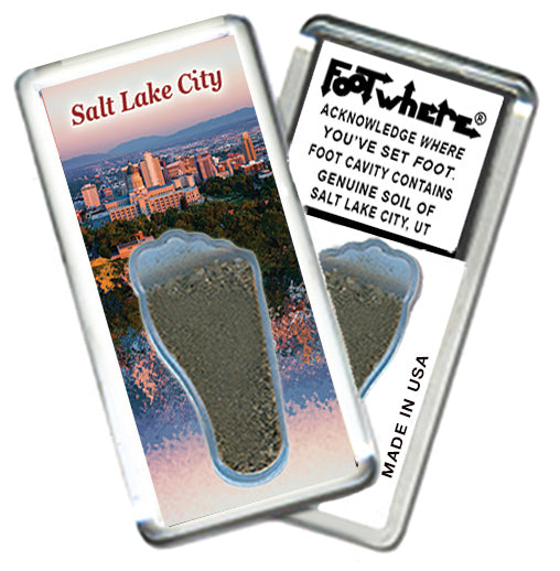 Salt Lake City FootWhere® Souvenir Magnet. 72 pieces/ 6 assorted styles.