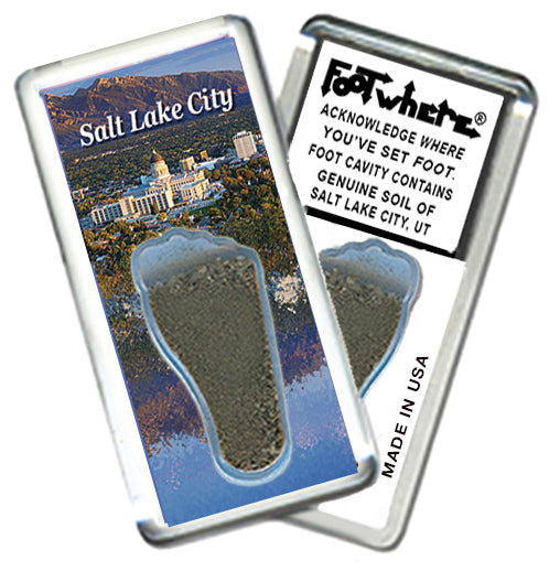 Salt Lake City FootWhere® Souvenir Magnet. 72 pieces/ 6 assorted styles.