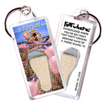 Load image into Gallery viewer, South Padre Island FootWhere® Souvenir Keychains 6 Piece Set. Made in USA