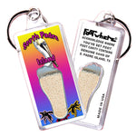 Load image into Gallery viewer, South Padre Island FootWhere® Souvenir Keychains 6 Piece Set. Made in USA