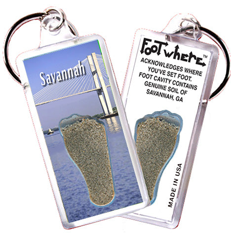 Savannah FootWhere® Souvenir Keychain. 72 pieces/ 6 assorted styles.