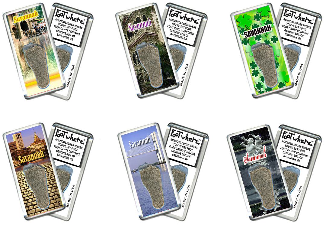 Savannah FootWhere® Souvenir Magnet. 72 pieces/ 6 assorted styles.