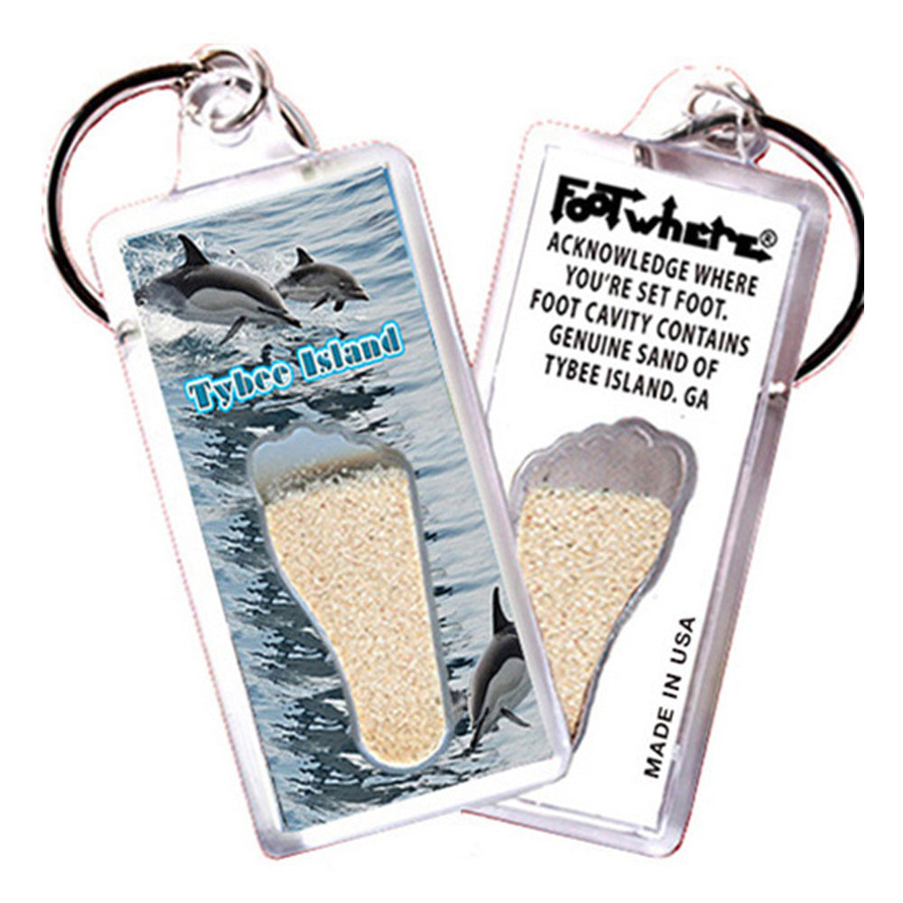 Tybee Island FootWhere® Souvenir Keychain. 72 pieces/ 6 assorted styles.