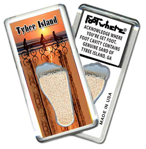 Tybee Island FootWhere® Souvenir Magnet. 72 pieces/ 6 assorted styles.