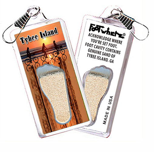 Tybee Island FootWhere® Souvenir Zipper-Pull. 72 pieces/ 6 assorted styles.