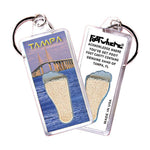 Load image into Gallery viewer, Tampa FootWhere® Souvenir Keychain. 6 Piece Set. Made in USA