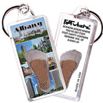 Load image into Gallery viewer, Albany, NY FootWhere® Souvenir Keychains. 6 Piece Set. Made in USA-FootWhere® Souvenirs