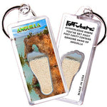Load image into Gallery viewer, Anguilla FootWhere® Souvenir Keychains. 6 Piece Set. Made in USA-FootWhere® Souvenirs