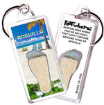 Load image into Gallery viewer, Anguilla FootWhere® Souvenir Keychains. 6 Piece Set. Made in USA-FootWhere® Souvenirs