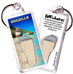 Load image into Gallery viewer, Anguilla FootWhere® Souvenir Keychains. 6 Piece Set. Made in USA-FootWhere® Souvenirs