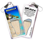 Load image into Gallery viewer, Anguilla FootWhere® Souvenir Zipper-Pulls. 6 Piece Set. Made in USA-FootWhere® Souvenirs