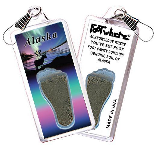 Alaska FootWhere® Souvenir Zipper-Pulls. 6 Piece Set. Made in USA-FootWhere® Souvenirs
