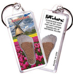 Load image into Gallery viewer, Amsterdam FootWhere® Souvenir Keychains. 6 Piece Set. Made in USA-FootWhere® Souvenirs