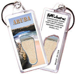 Load image into Gallery viewer, Aruba FootWhere® Souvenir Keychains. 6 Piece Set. Made in USA-FootWhere® Souvenirs