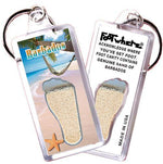 Load image into Gallery viewer, Barbados FootWhere® Souvenir Keychain. Made in USA-FootWhere® Souvenirs