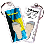 Load image into Gallery viewer, Bahamas FootWhere® Souvenir Keychains. 6 Piece Set. Made in USA-FootWhere® Souvenirs