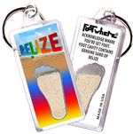 Load image into Gallery viewer, Belize FootWhere® Souvenir Keychains. 6 Piece Set. Made in USA - FootWhere® Souvenir Shop