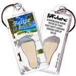 Load image into Gallery viewer, Belize FootWhere® Souvenir Keychain. Made in USA - FootWhere® Souvenir Shop