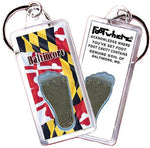 Load image into Gallery viewer, Baltimore FootWhere® Souvenir Zipper-Pulls. 6 Piece Set. Made in USA-FootWhere® Souvenirs
