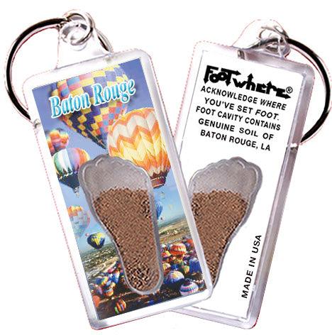 Baton Rouge FootWhere® Souvenir Keychains. 6 Piece Set. Made in USA-FootWhere® Souvenirs