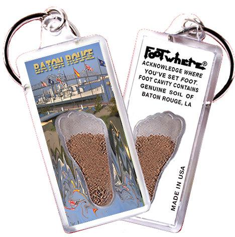 Baton Rouge FootWhere® Souvenir Keychains. 6 Piece Set. Made in USA-FootWhere® Souvenirs