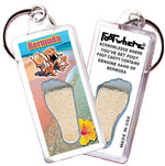 Load image into Gallery viewer, Bermuda FootWhere® Souvenir Keychains. 6 Piece Set. Made in USA-FootWhere® Souvenirs