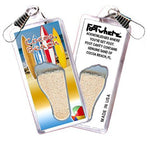 Load image into Gallery viewer, Cocoa Beach FootWhere® Souvenir Keychains. 6 Piece Set. Made in USA-FootWhere® Souvenirs