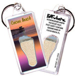 Load image into Gallery viewer, Cocoa Beach, FL FootWhere® Souvenir Keychain. Made in USA-FootWhere® Souvenirs