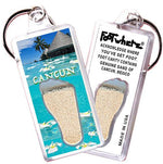 Load image into Gallery viewer, Cancun FootWhere® Souvenir Keychains. 6 Piece Set. Made in USA-FootWhere® Souvenirs