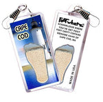 Load image into Gallery viewer, Cape Cod, MA FootWhere® Souvenir Zipper-Pull. Made in USA-FootWhere® Souvenirs