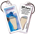Load image into Gallery viewer, Corpus Christi FootWhere® Souvenir Keychains. 6 Piece Set. Made in USA-FootWhere® Souvenirs