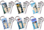 Load image into Gallery viewer, Clearwater FootWhere® Souvenir Keychains. 6 Piece Set. Made in USA-FootWhere® Souvenirs
