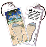 Load image into Gallery viewer, Cayman Islands FootWhere® Souvenir Keychains. 6 Piece Set. Made in USA-FootWhere® Souvenirs