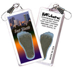 Load image into Gallery viewer, Fort Worth FootWhere® Souvenir Zipper-Pulls. 6 Piece Set. Made in USA-FootWhere® Souvenirs
