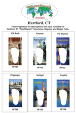 Load image into Gallery viewer, Hartford, CT FootWhere® Souvenir Fridge Magnet. Made in USA-FootWhere® Souvenirs