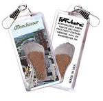 Load image into Gallery viewer, Manchester FootWhere® Souvenir Zipper-Pull. Made in USA-FootWhere® Souvenirs