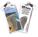 Load image into Gallery viewer, Malibu FootWhere® Souvenir Zipper-Pull. Made in USA-FootWhere® Souvenirs