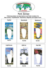 Load image into Gallery viewer, New Jersey FootWhere® Souvenir Zipper-Pull. Made in USA-FootWhere® Souvenirs