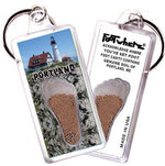 Load image into Gallery viewer, Portland, ME FootWhere® Souvenir Key Chain. Made in USA-FootWhere® Souvenirs
