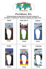 Load image into Gallery viewer, Providence FootWhere® Souvenir Zipper-Pull. Made in USA-FootWhere® Souvenirs