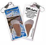 Load image into Gallery viewer, Rochester, NY FootWhere® Souvenir Zipper-Pull. Made in USA-FootWhere® Souvenirs