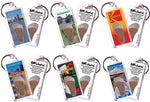 Load image into Gallery viewer, Rochester FootWhere® Souvenir Keychains. 6 Piece Set. Made in USA-FootWhere® Souvenirs