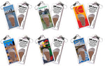 Load image into Gallery viewer, Rochester FootWhere® Souvenir Zipper-Pulls. 6 Piece Set. Made in USA-FootWhere® Souvenirs